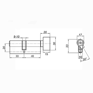 Стандарт  Цилиндровый механизм Z.I.70В-5K (25Вх10х35) СP 5 кл #235593